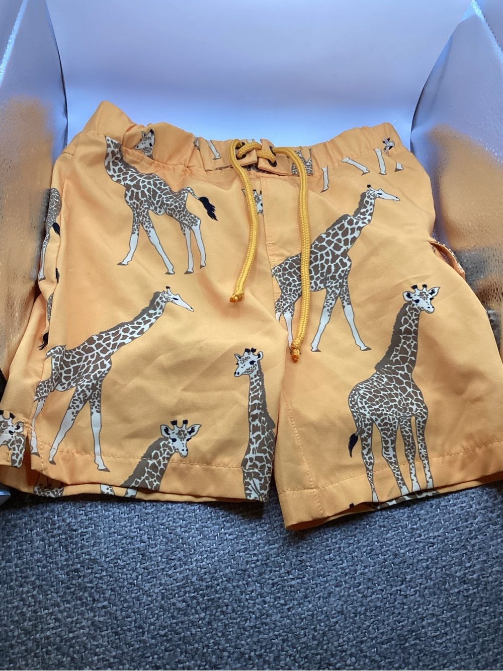 Sovereign Code Orange Giraffe Print Swim Shorts